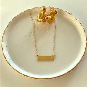 Baublebar goldplatted “s” bar necklace